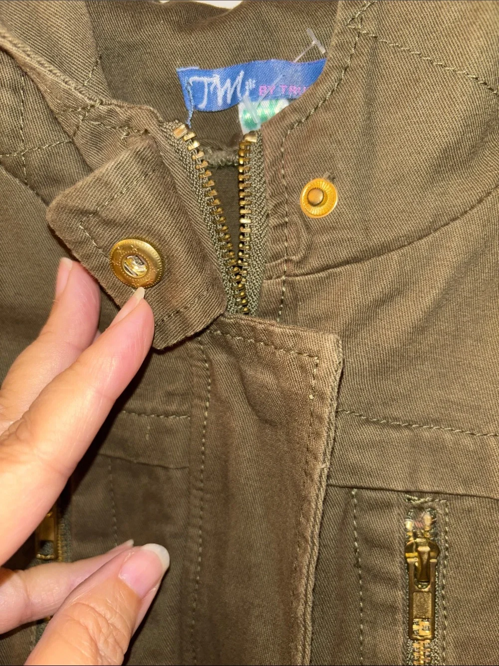 truly Me Brown Hooded Jacket with Floral Embroidery Size 12 EUC